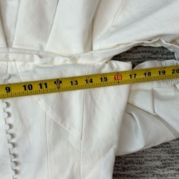 NWT SIMKHAI Puffed Off-The-Shoulder Minidress Natural White Size 10 - Picture 6 of 12